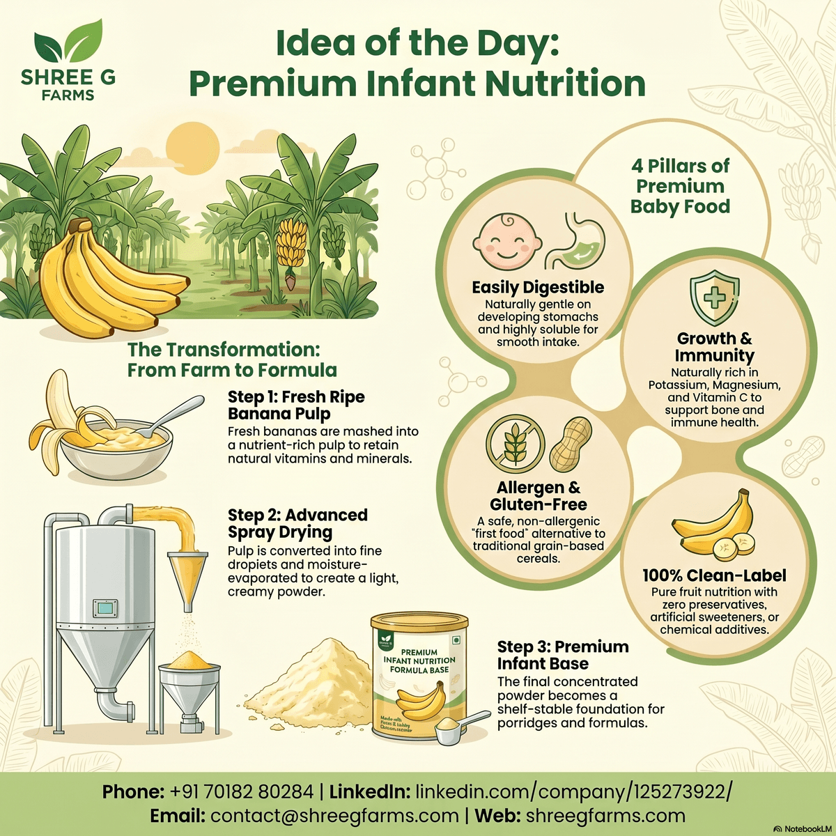 Premium infant nutrition with banana powder
